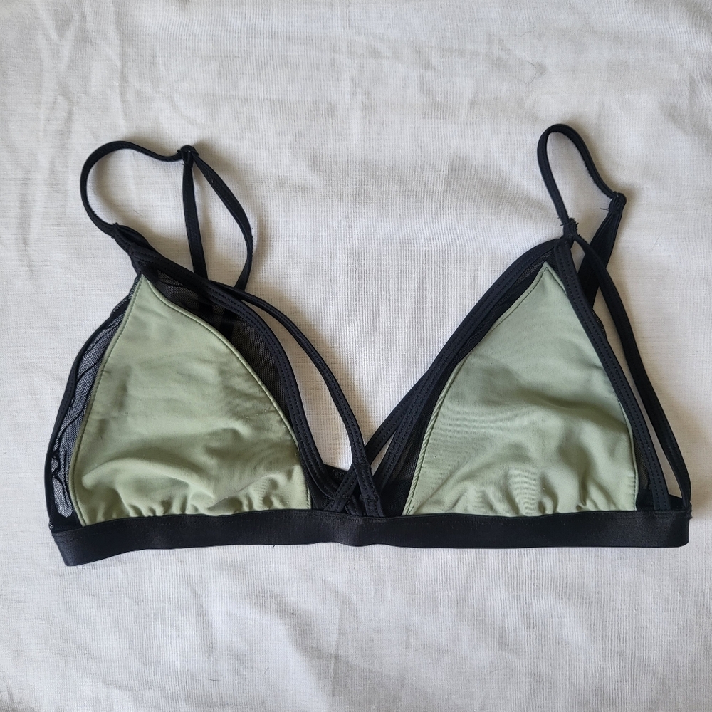 Lira Pamela bikini top triangle strappy sage green
